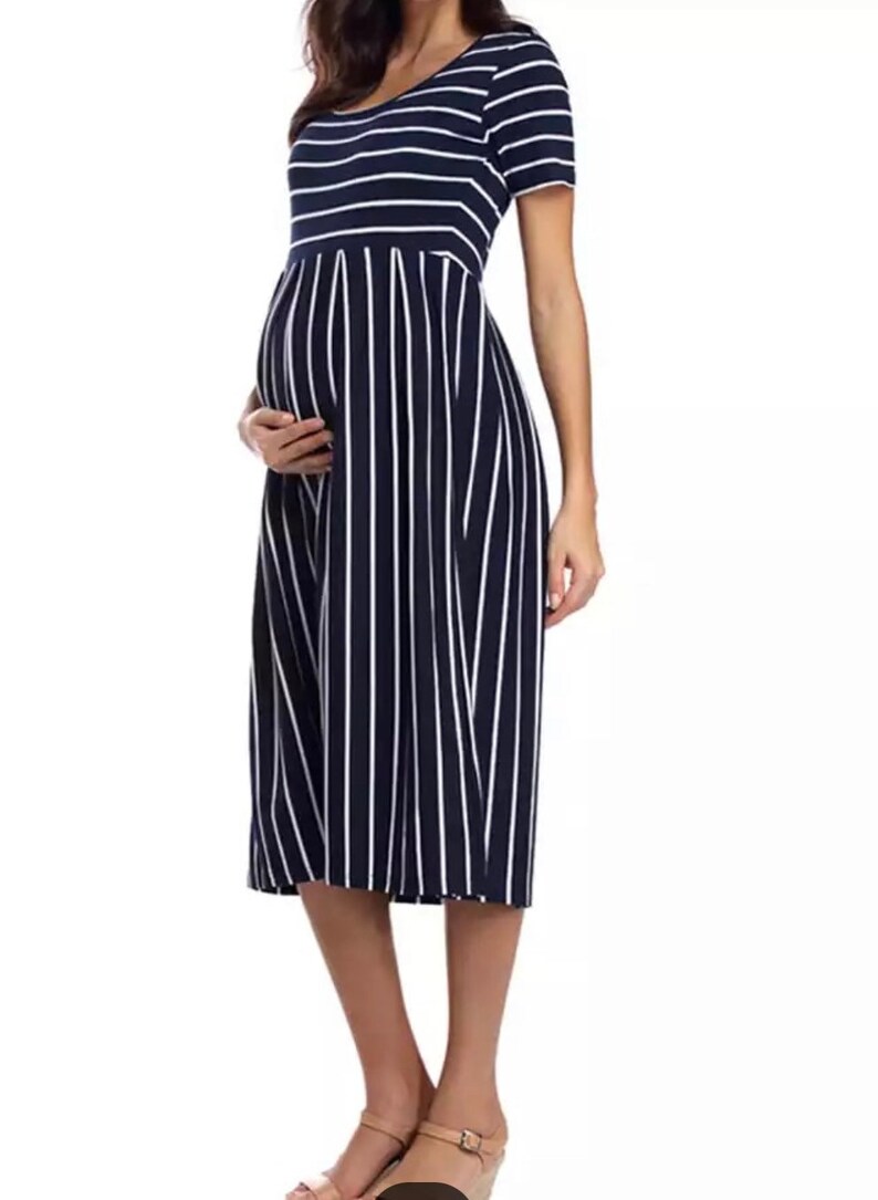 Women's Floral Short Sleeve Loose Maternity Dresses - Summer Casual Soft Waist Pleated Print Knee Length Dress (5Z1)(2Z1)(7Z1)(Z7)(Z9)