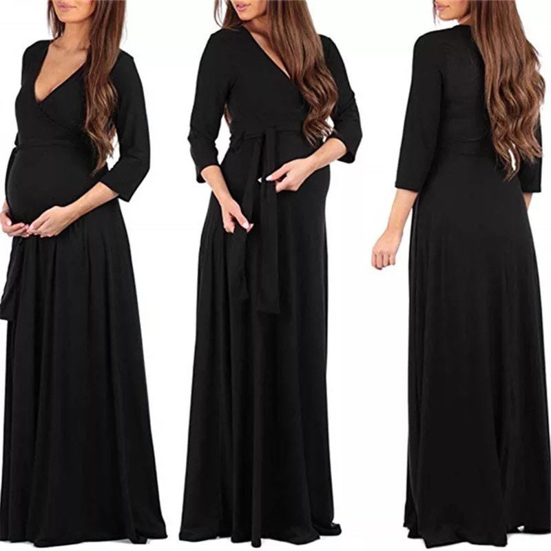 Maternity Long Dresses for Women Pregnancy Dress V-neck Long - Etsy