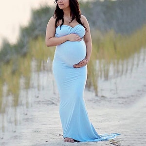 Summer Elegant Maternity Dresses for Photo Shoot Pregnant Women Dress Shoulderless Pregnancy Dress Photography Baby Shower Dress