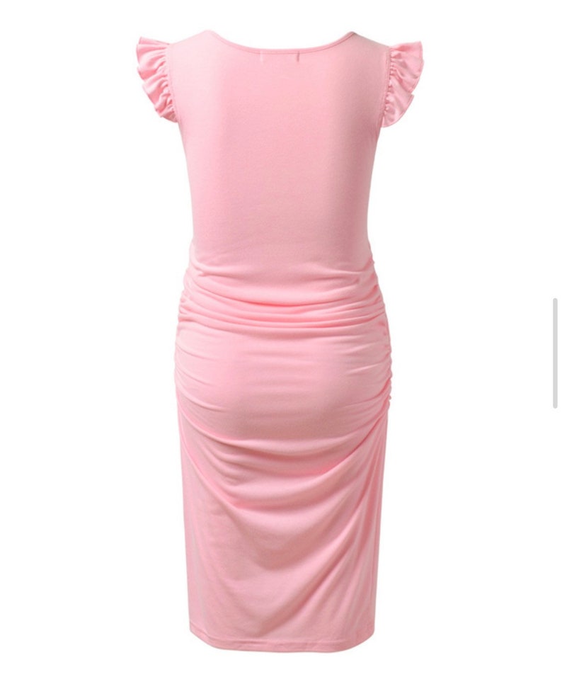 Maternity Bodycon Dress Summer Stretchy Flying Sleeve Ruched Etsy