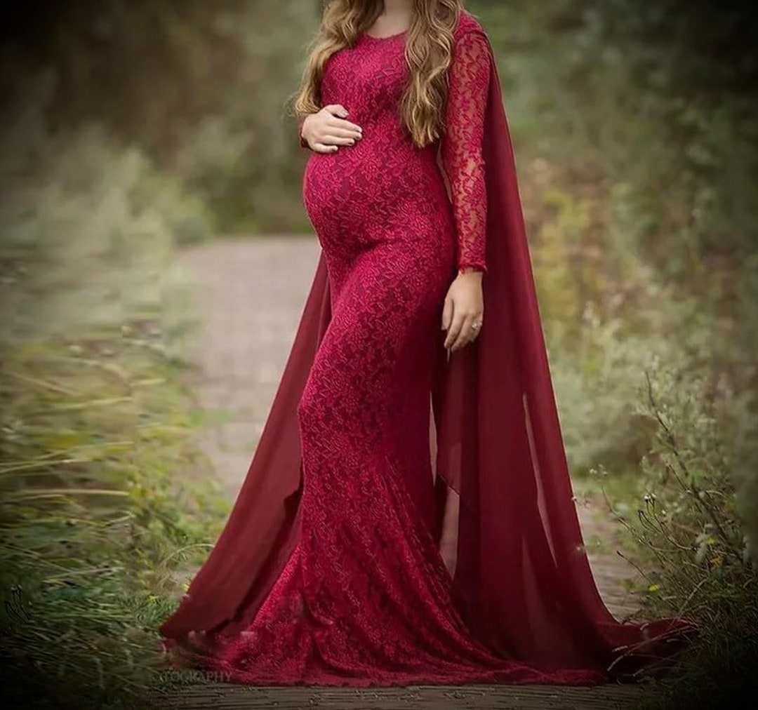 Maternity Dress for Photo Shoot Lace Fancy Pregnancy Dress - Etsy Singapore