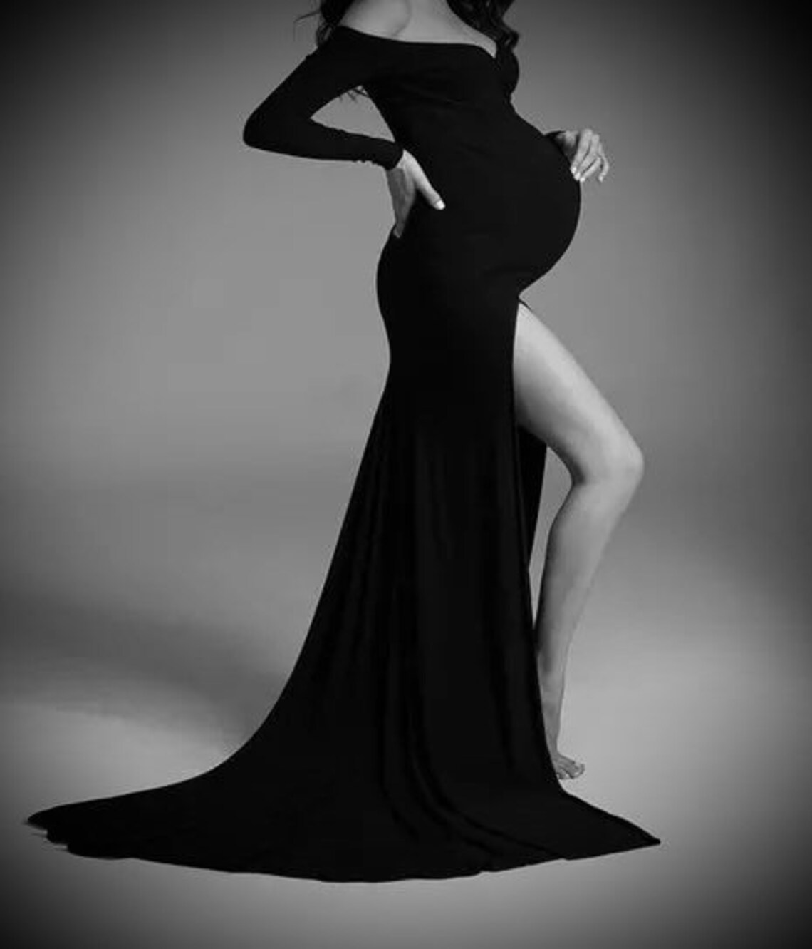 White Maternity Dress for Photography Props Elegant Pregnancy Etsy