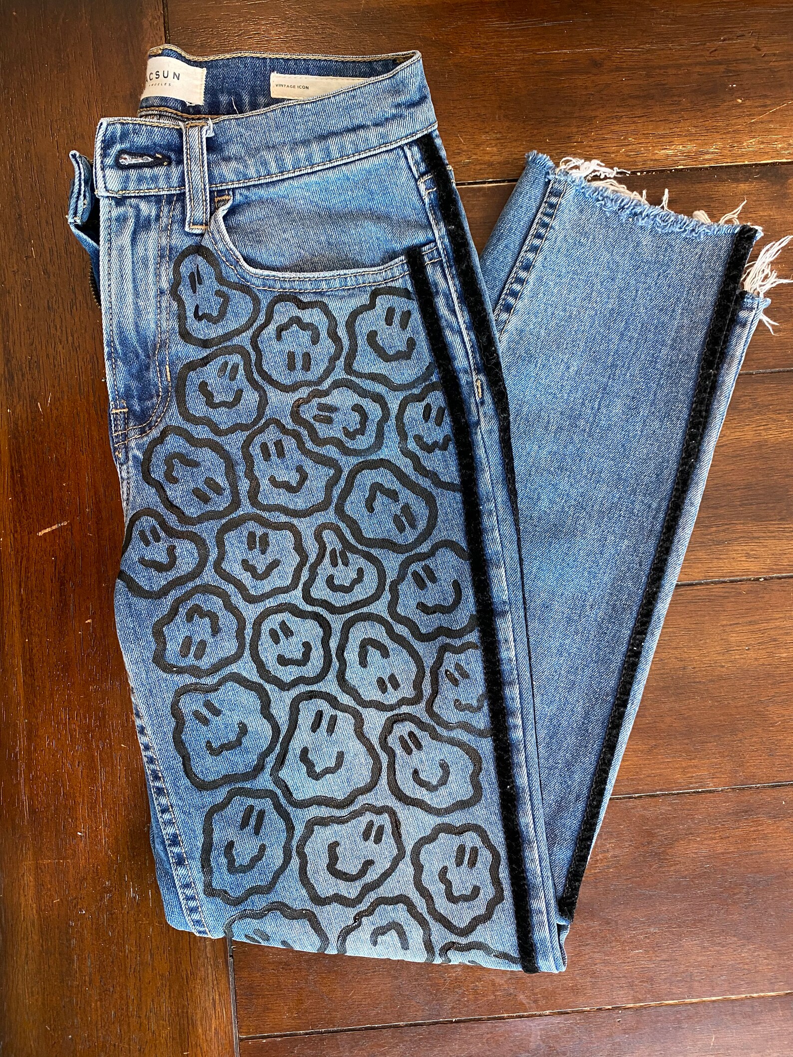 Hand Painted Mom Jeans Etsy