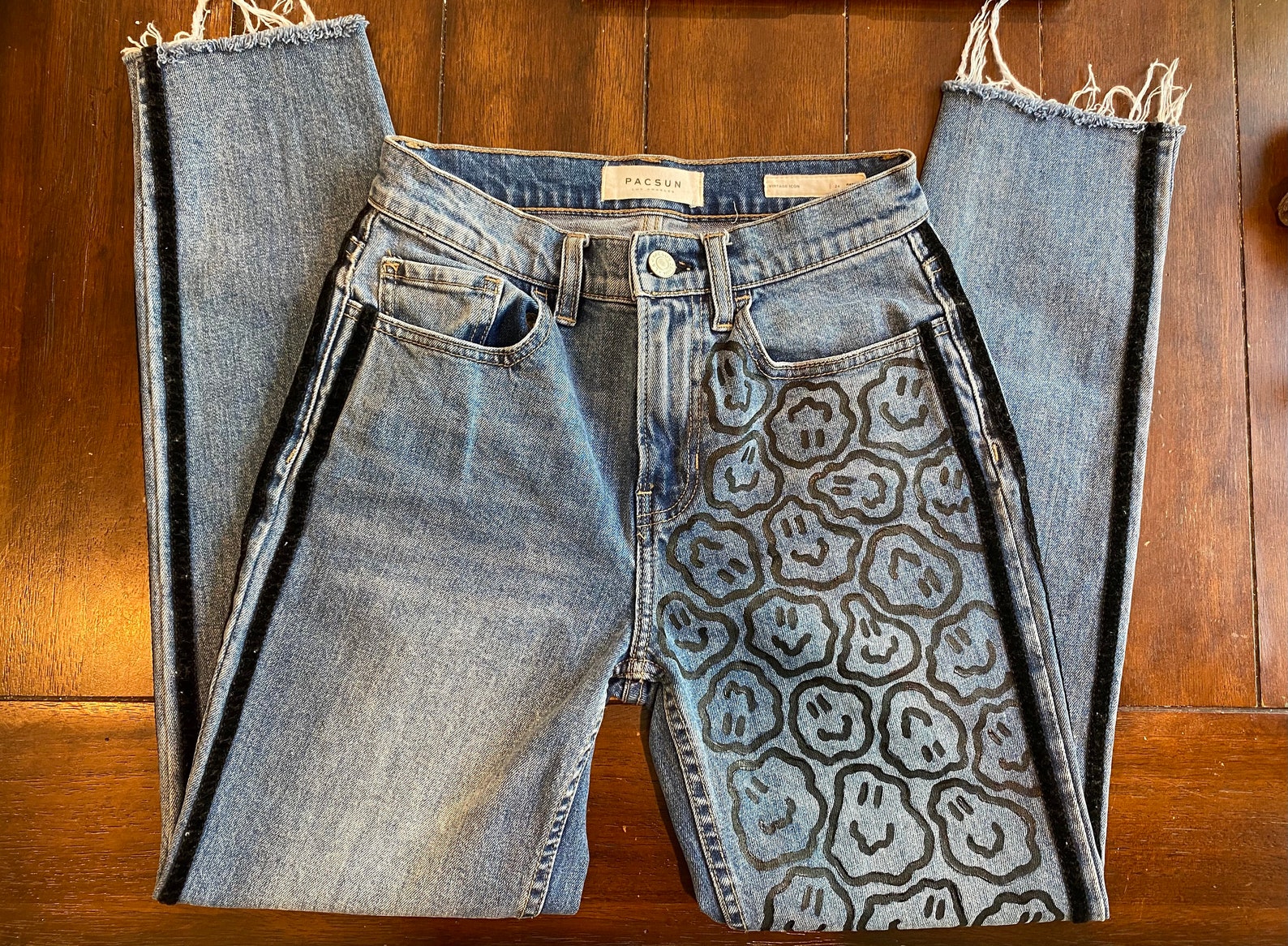 Hand Painted Mom Jeans Etsy