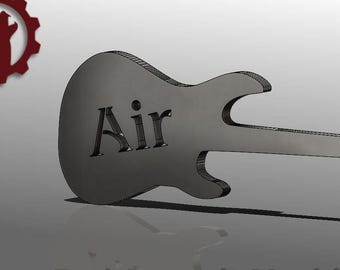 File DXF / STL / STEP per chitarra aerea - Decorazione murale con chitarra personalizzata - Pronta per stampa CNC al plasma, laser, waterjet e 3D
