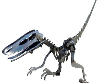 Zestaw metalowych puzzli 3D Velociraptor: projekt spawalniczy DIY