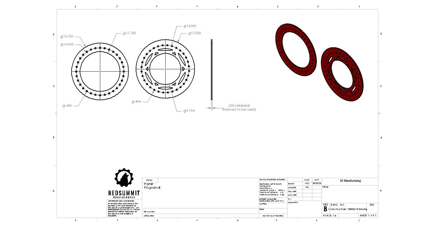 Offroad Wheel Beadlock Ring DXF File: DIY Plasma Cut Design (16 Inch ...