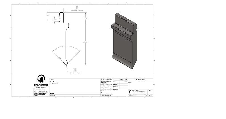 Custom Press Brake Punch – Shallow Gooseneck Style – DXF, STEP & STL ...