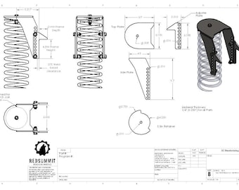 File DXF per supporto molla elicoidale regolabile da 5,5" OD - Staffa di sospensione saldabile (download digitale)