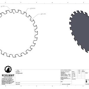 24&quot; zaagbladbord leeg | CNC-klaar .DXF-bestand | Plasma- en lasersnijdbaar ontwerp