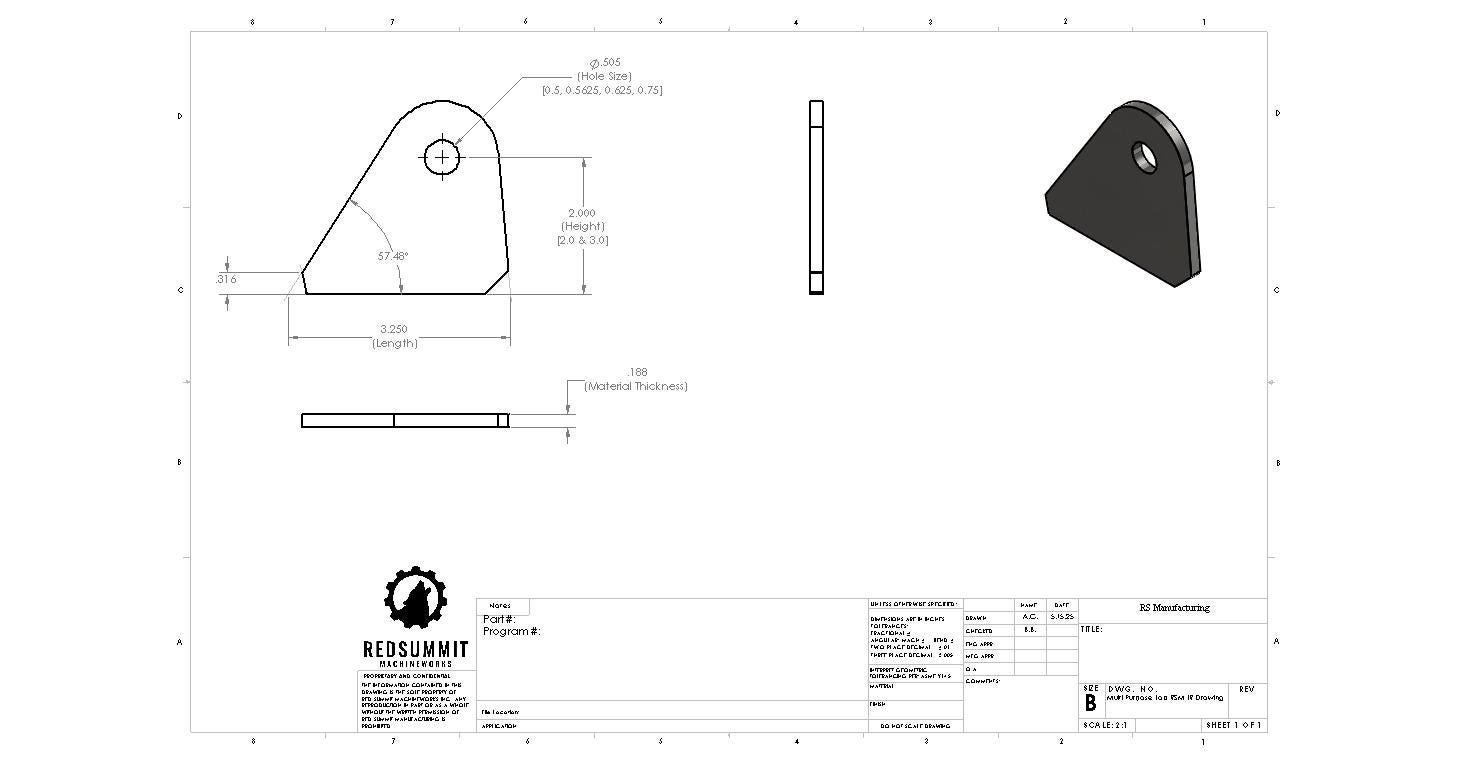 Multi-purpose Shock Tab CNC File – DXF Download for Laser, Plasma