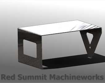 Handmade Industrial Steel Coffee Table: Asymmetric Modern Design