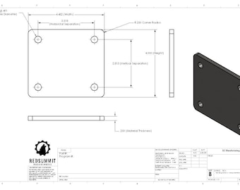 File piastra di montaggio ruote girevoli a 4 bulloni personalizzata: DXF + STEP (download digitale)