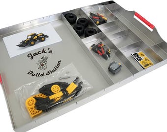 Stainless Steel Brick Building Tray: Modular Organizer Workstation