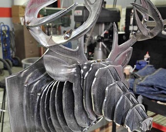 3D Hirsch Halterung aus Metall DXF File: Weld-Together CNC Project (Digitaler Download)