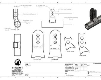 May include: Technical drawing of a metal bracket with dimensions and details. The drawing includes a side view, front view, and a close-up of the bracket's design. The drawing is labeled with measurements in inches.