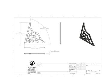 Custom Spider Web Gusset DXF File | Personalized Corner Bracket CAD Design by RSM