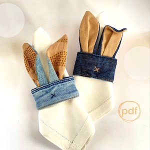 Fabric scraps sewing project,  Easter sewing pattern, pdf download, upcycle jeans and sew for Easter