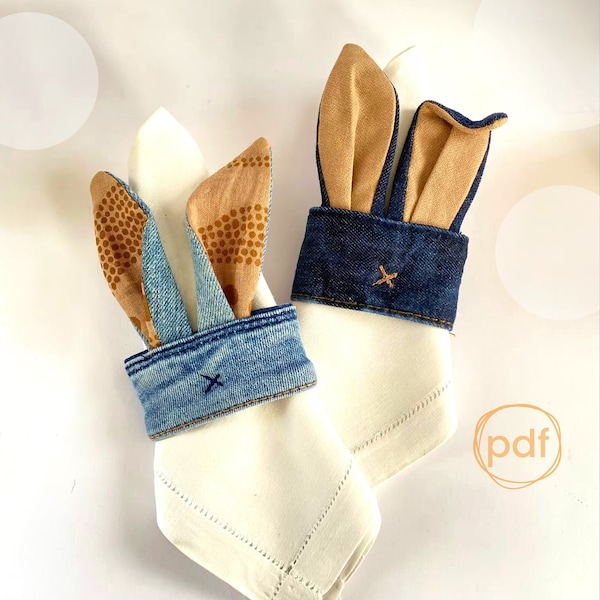 Fabric scraps sewing project,  Easter sewing pattern, pdf download, upcycle jeans and sew for Easter