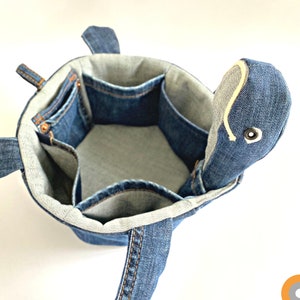 Sew fabric basket, Turtle sewing pattern printable pdf, unique sewing project, upcycle jeans image 6