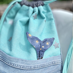 Drawstring Bag Pattern, 3 Diff. Sizes, Lined Drawstring Backpack Sewing ...