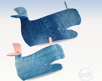 sew an oven mitt / oven glove whale sewing pattern pdf