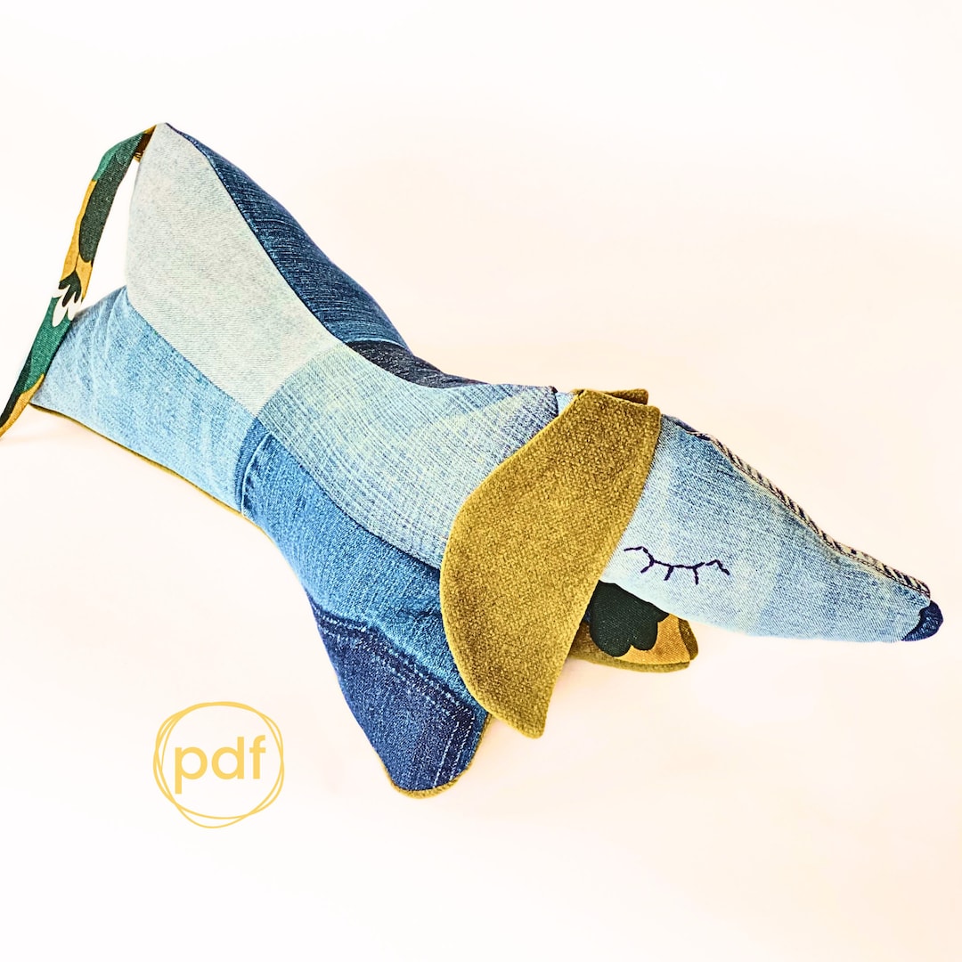 Lezen botpatroon, nekkussen naaien teckel, pdf-instructies, A4