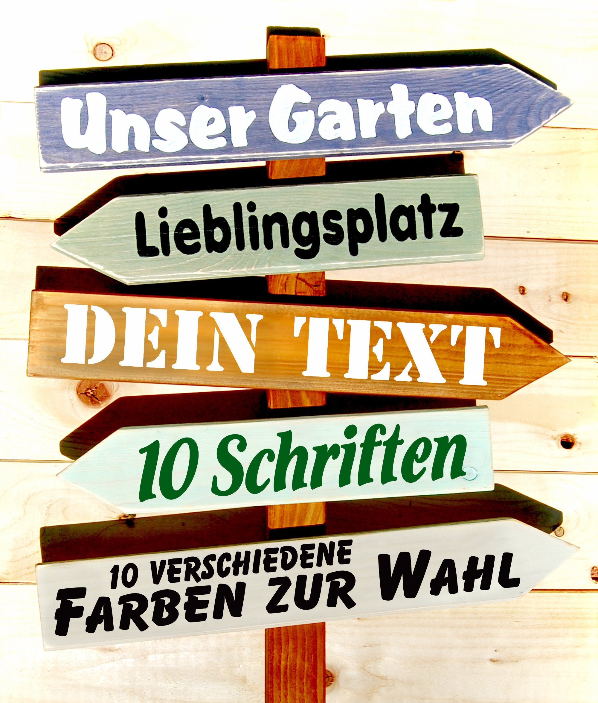 WegweiserSet mit Euren persönlichen Texten. Shabby und Etsy