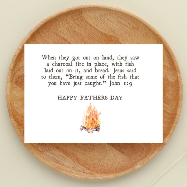 John 1:9 Scripture card, blank inside, powerful verse for Father's Day  of you,  Happy Father's Day card, scripture for dad card