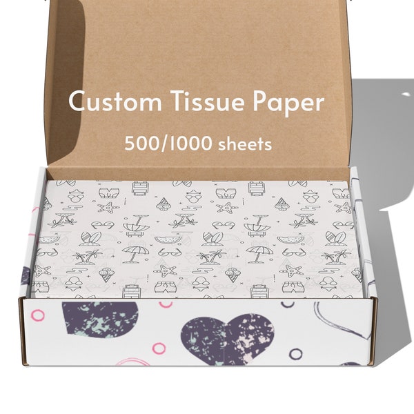White Tissue Paper | Custom Print on Tissue paper |  Single Colour Print | 17g Tissue Paper |15x20" (38x53cm) and 19.7x27.5" (50x70cm) K1J9