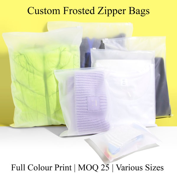 Custom Frosted Zipper Bags, Printed Ziplock Bag, Full Colour Print, Custom Package Bags for Clothing, PE Plastic Ziplock Bags K1JQ
