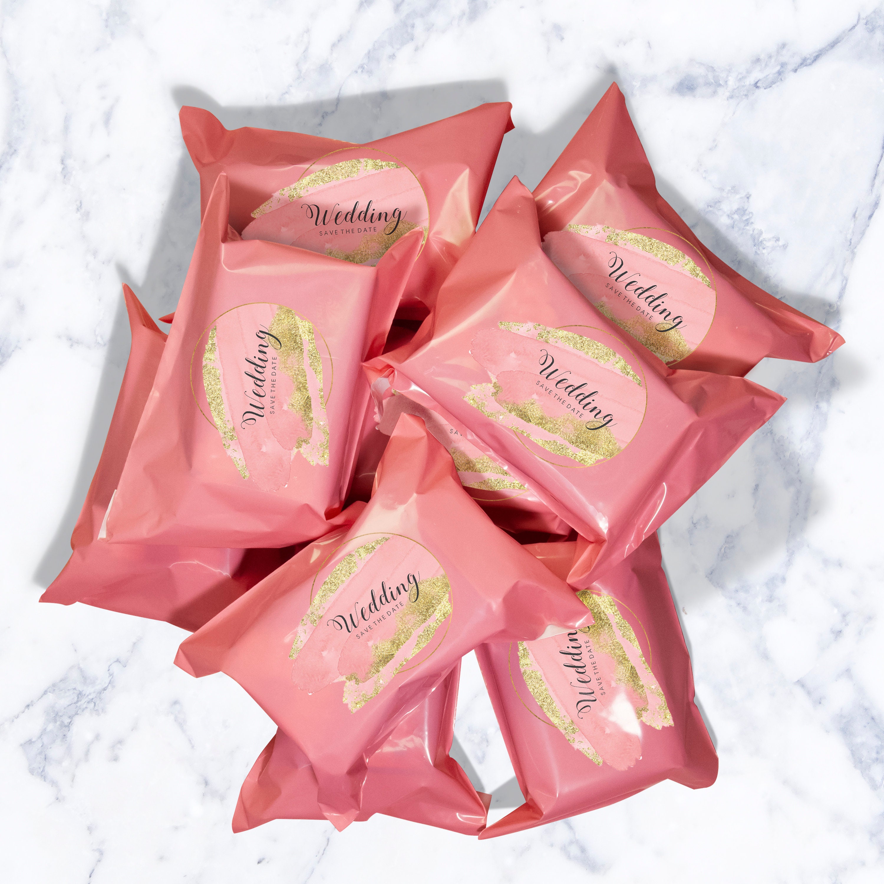 Pink Poly Bags Custom Full Color Print Personalized Etsy