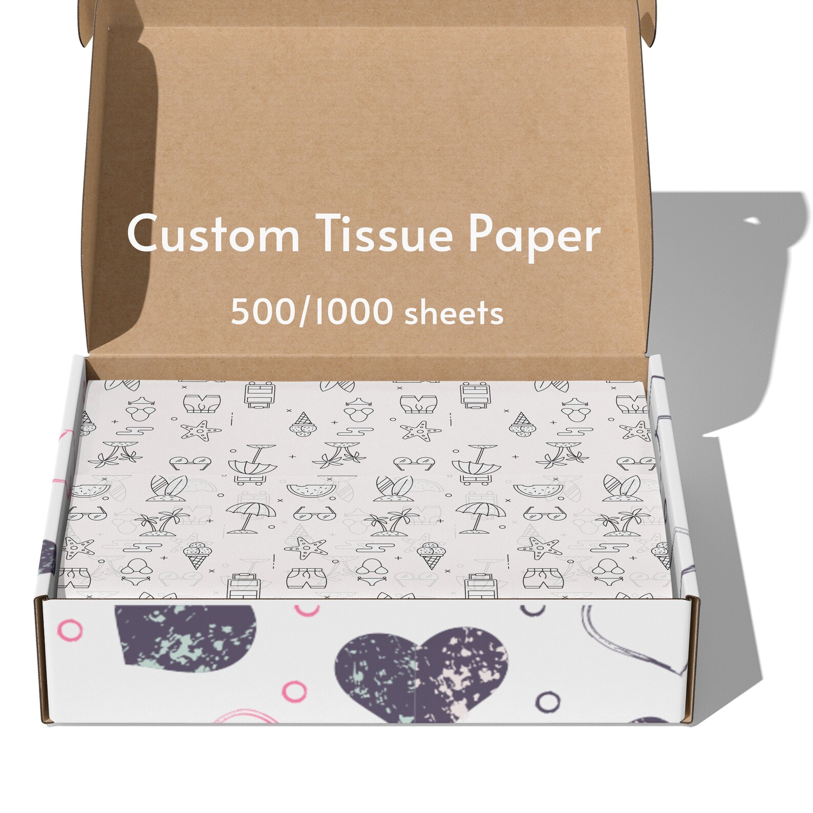 White Tissue Paper Custom Print on Tissue Paper Single Etsy