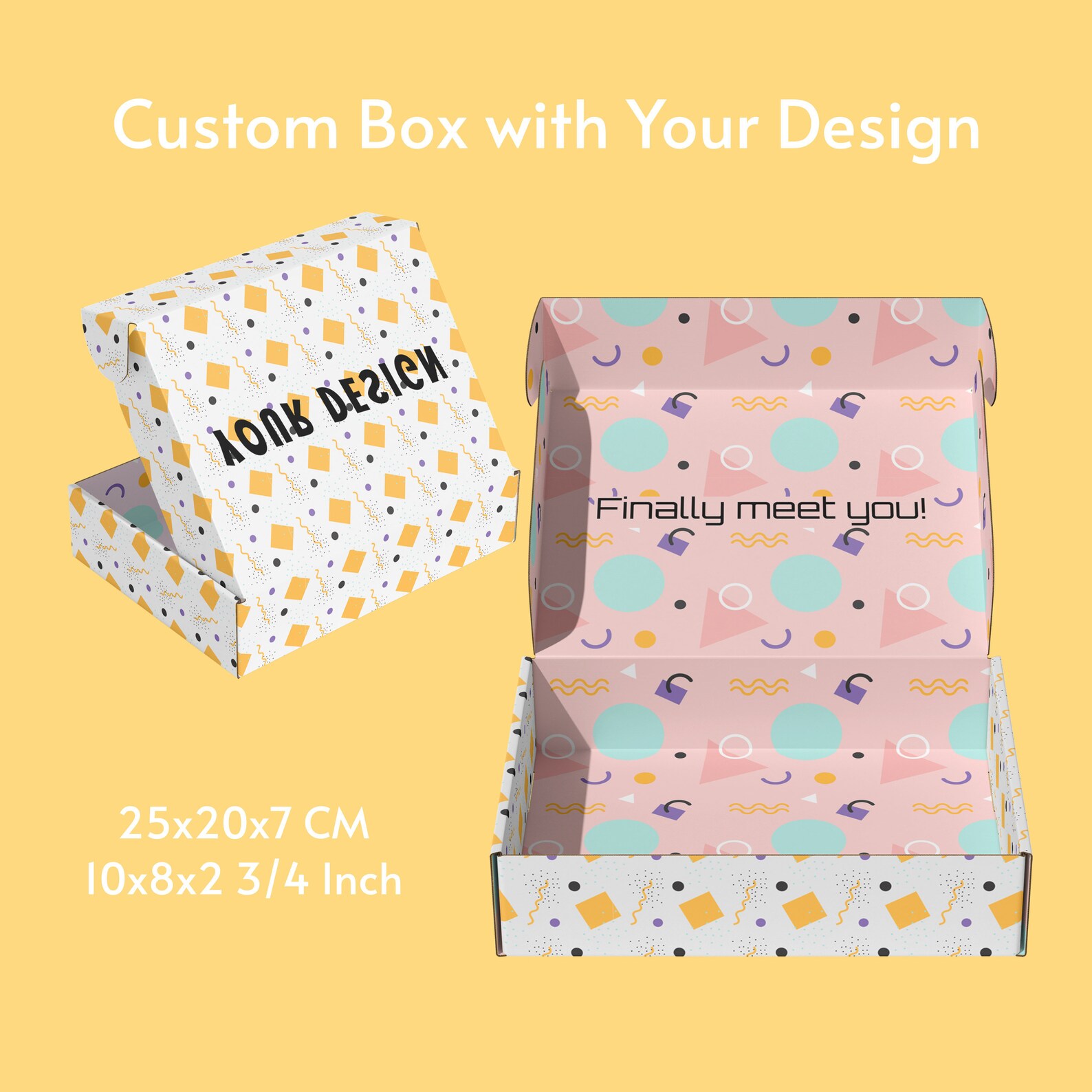25x20x7cm Custom Box Printing Coloured Custom Packaging Etsy