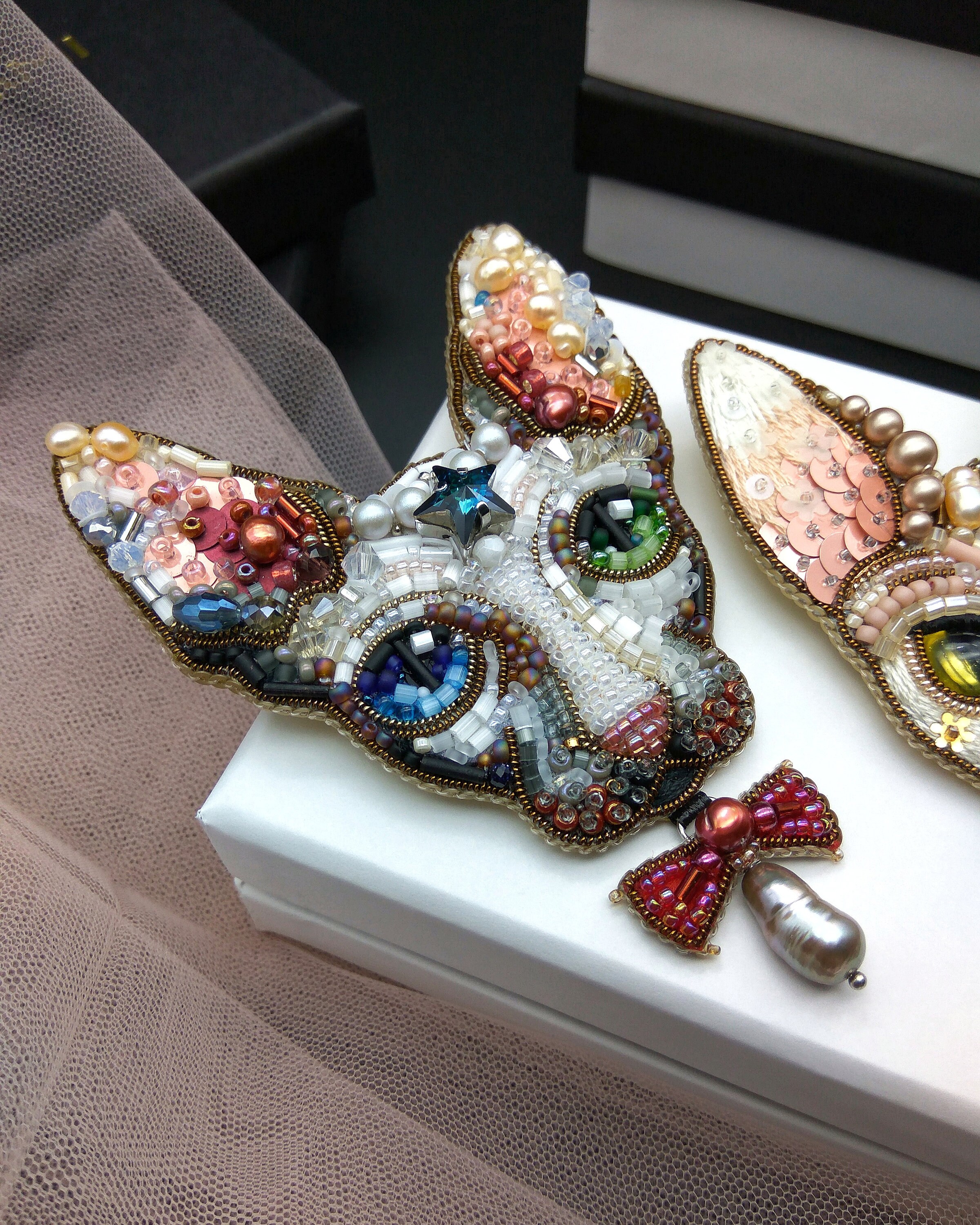 Sphynx cats beaded brooch pin sphynx cat jewelry Swarovski Etsy