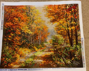 A Walk Down Autumn Lane FINISHED Diamond Painting