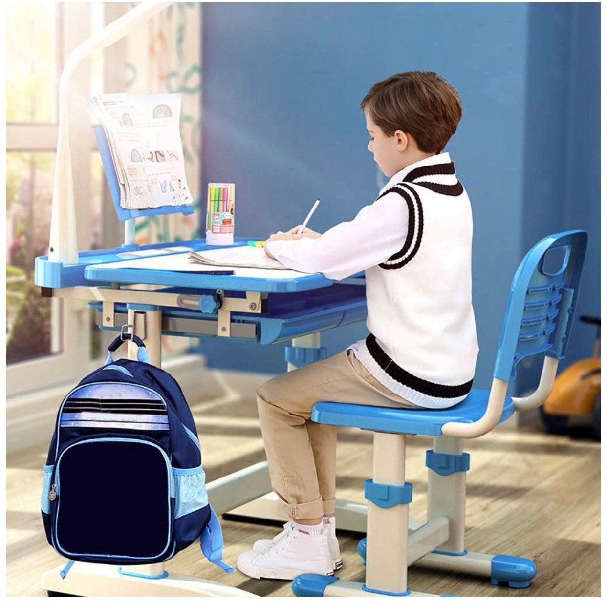 New Kids Desk and Chair Set Adjustable Study Desk Chair Etsy