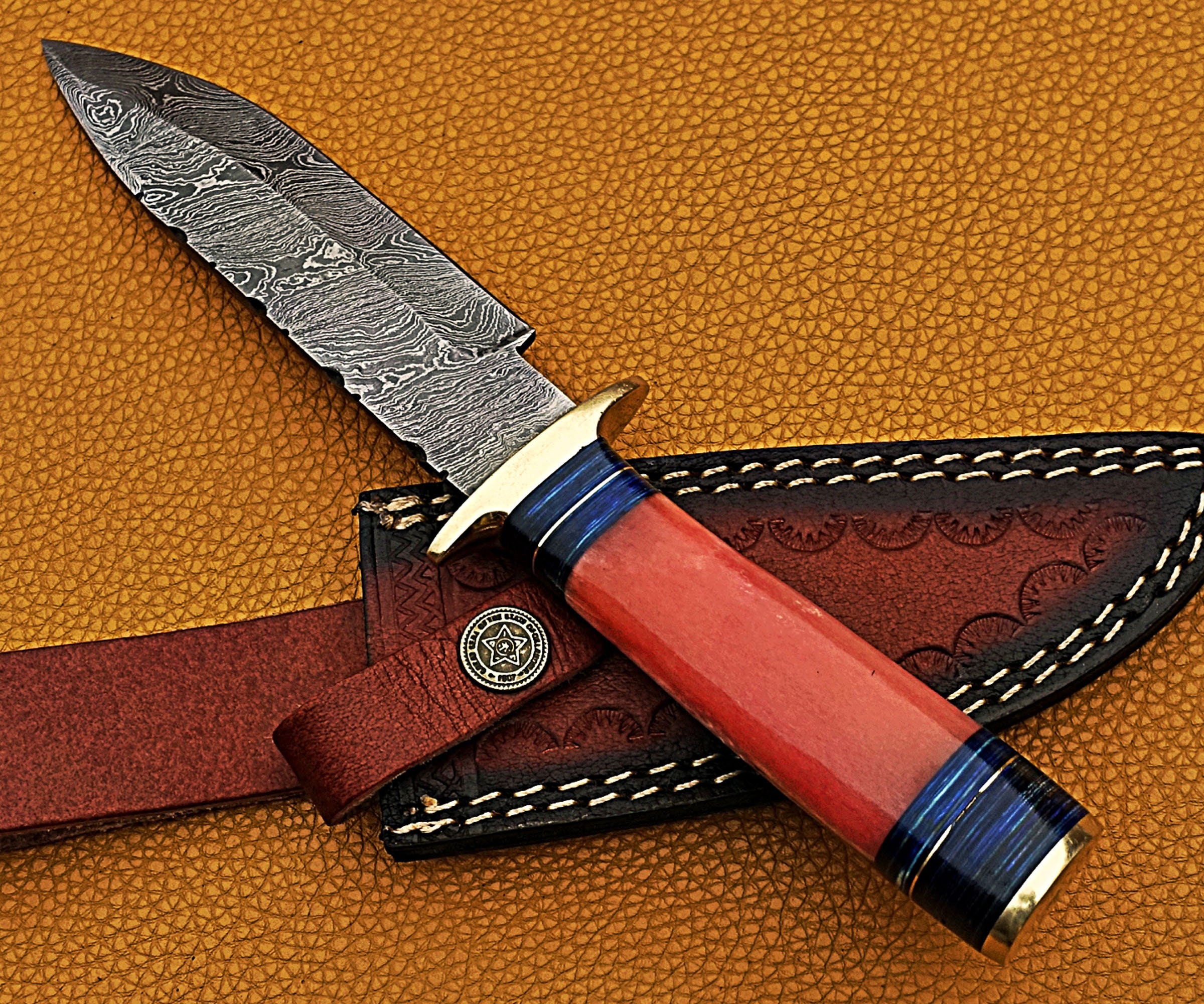 Natural Bone Handle Knife 100 Handmade Damascus Steel Etsy