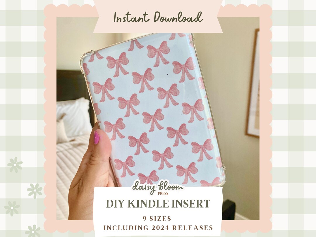 Coquette Printable Kindle Insert for Clear Case Pink Bow Kindle Insert ...
