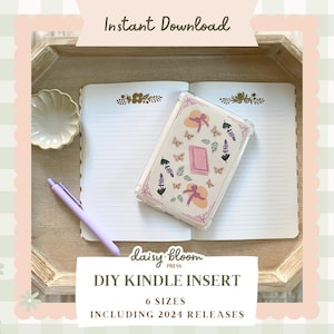 Spring Printable Kindle Insert for Clear Case Spring Kindle Insert E-Reader Cover Art Cottagecore Kindle Case Insert