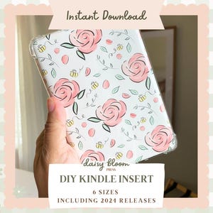 Spring Printable Kindle Insert for Clear Case Floral Design for Kindle E-Reader Cover Cottagecore Inspired Kindle Case Insert