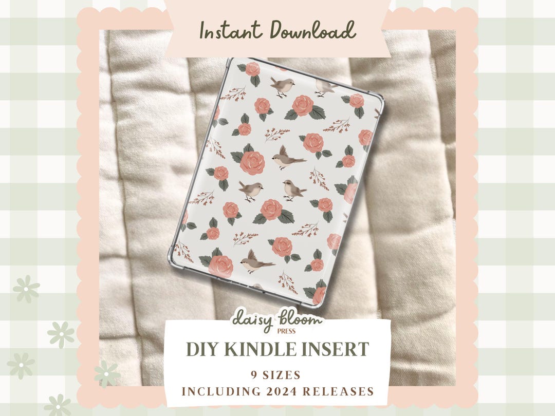 Printable Kindle Insert for Clear Case Cottagecore Design for Kindle ...