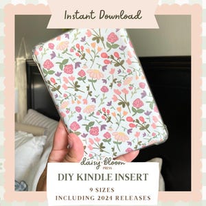 Printable Kindle Insert for Clear Case Bookish Design for Kindle Instant Download for E-Reader Cover Floral Wildflower Kindle Case Insert