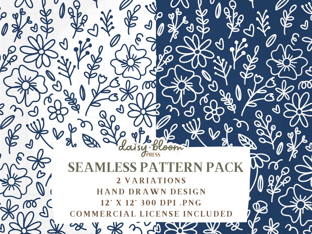 Spring Ditsy Floral Seamless Pattern Bundle Digital Download Flower ...