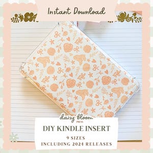 Printable Kindle Insert for Clear Case Prairie Ditsy Design for Kindle Instant Download for E-Reader Cover Floral Kindle Case Insert