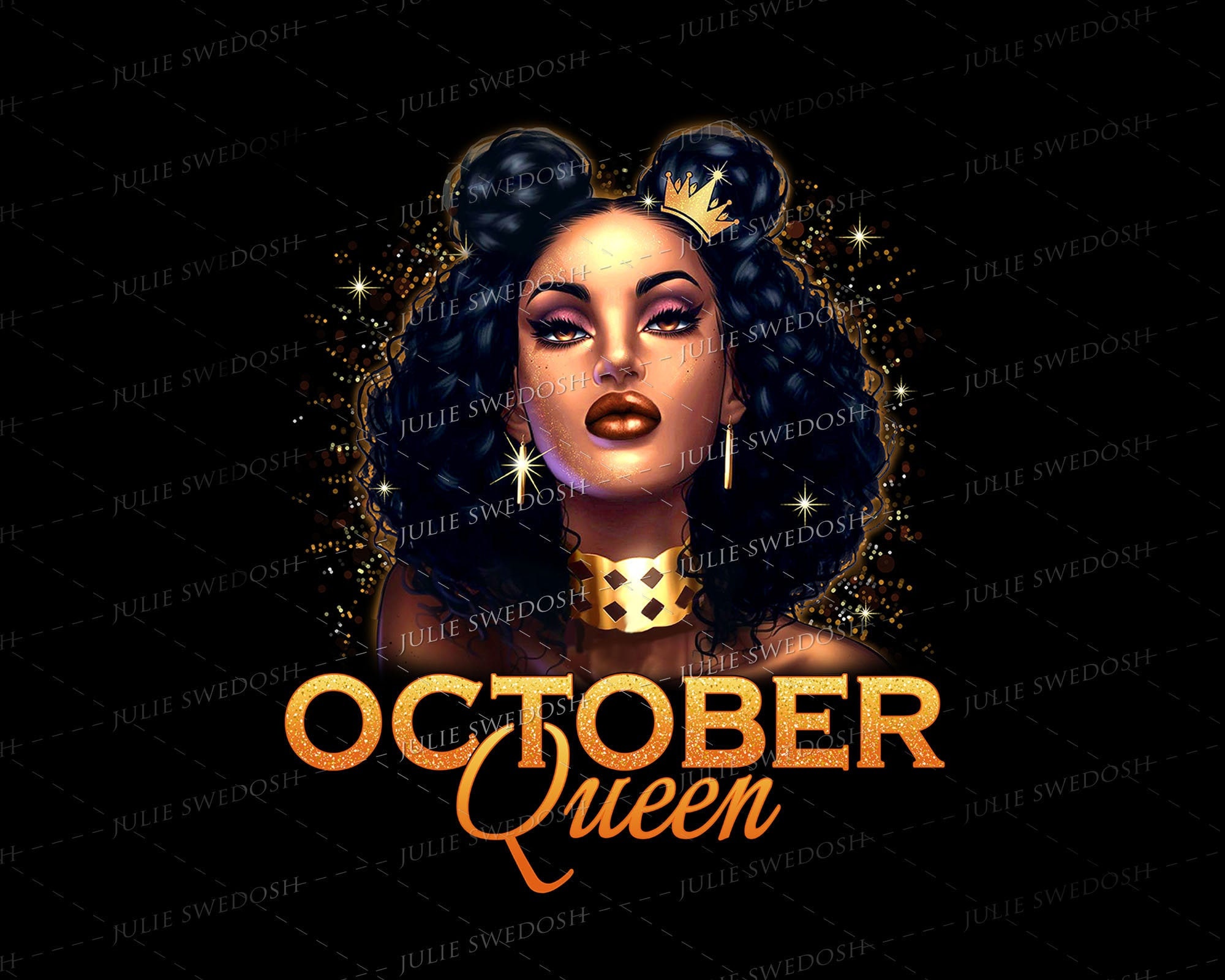 October Queen Png Black Queen Birthday Libra Zodiac Black Etsy