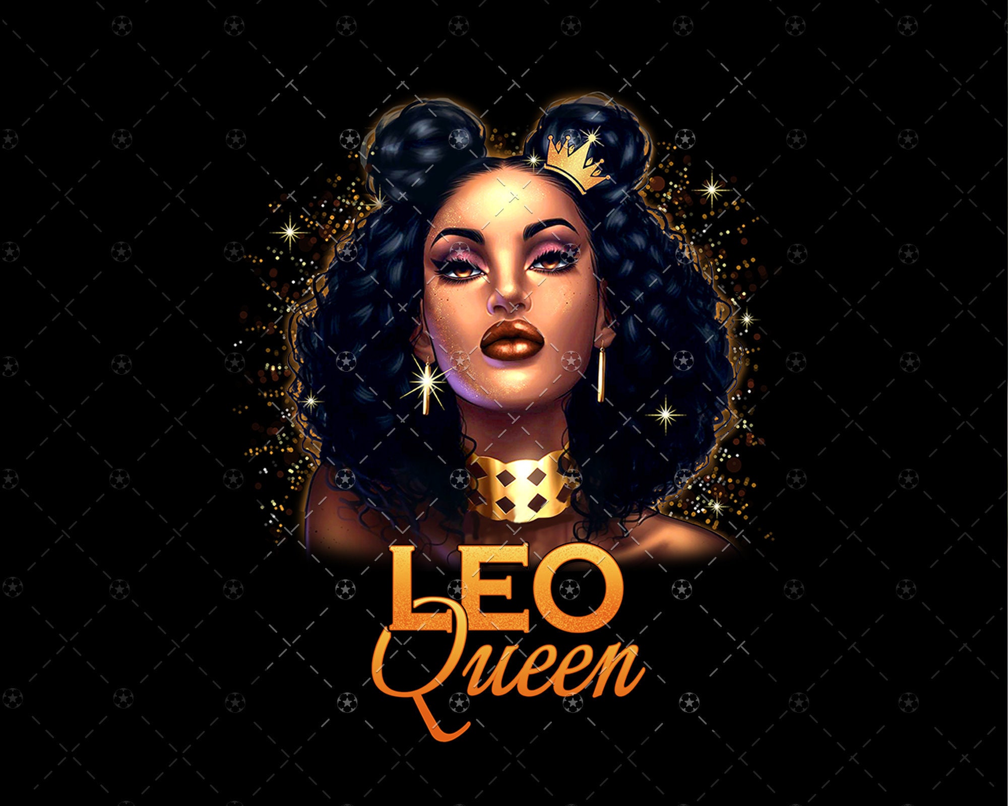Leo Queen Png Black Queen Birthday Leo Zodiac Black Girl | Etsy