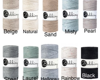 Bobbiny macrame yarn twisted different colors / cotton yarn / braided cord / 5 m / 10 m / 20 m / 100 m