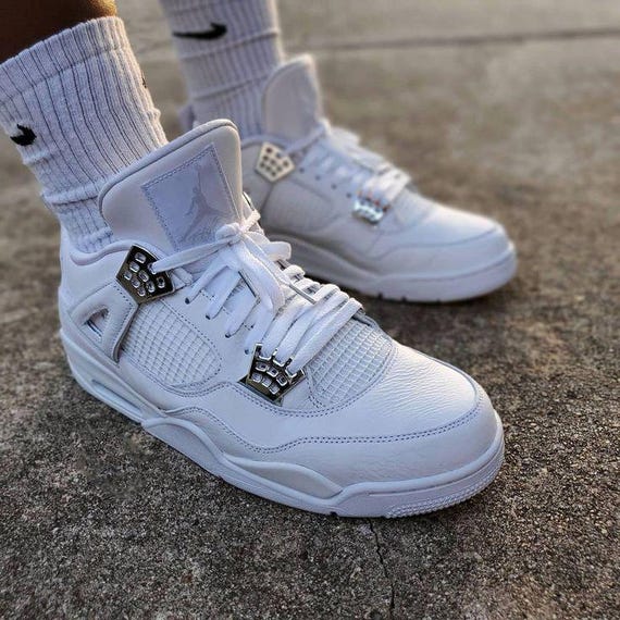 Custom Shoes 4 Retro pure Money White Etsy