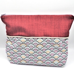 Trousse de toilette pour homme ou femme, Fourre-tout en coton, doublée, avec fermeture éclair.
